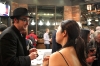 Jung Ji-eun talks to a guest afterwards