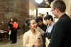 Park Sunnee talks to a guest